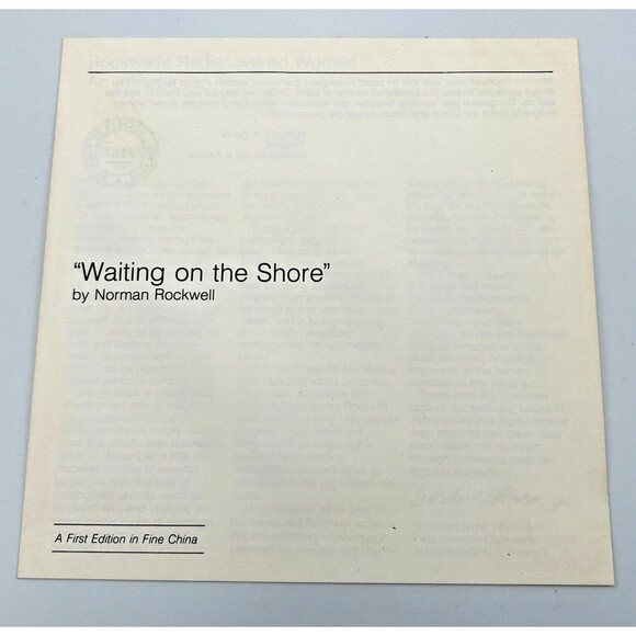 KNOWLES Norman Rockwell Women 1981 Waiting On The Shore 8.5" Plate w/ Box & COA - Picture 5 of 11